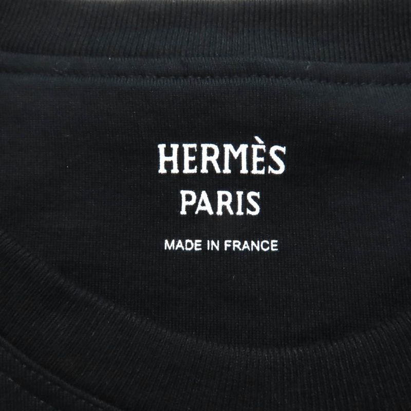 Hermes 23aw 3h4614dl 100% Cotton H Logo Embroidered Crew Neck Short Sleeve