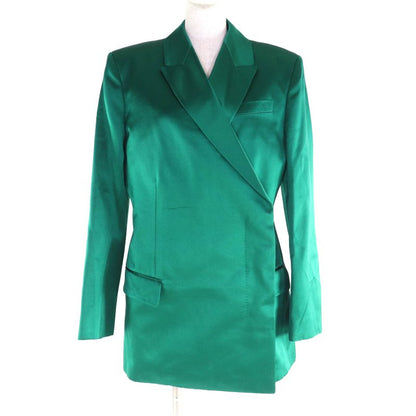 Gucci 22aw 686441 100% Silk Double Breasted Jacket Outerwear Green 44 Made in