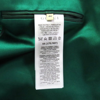 Gucci 22aw 686441 100% Silk Double Breasted Jacket Outerwear Green 44 Made in