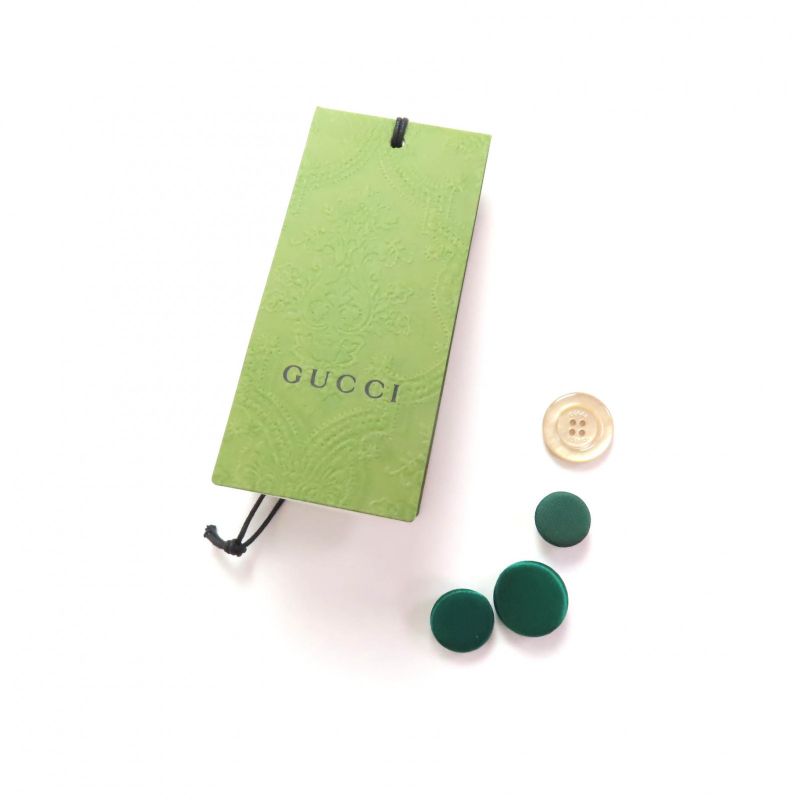 Gucci 22aw 686441 100% Silk Double Breasted Jacket Outerwear Green 44 Made in