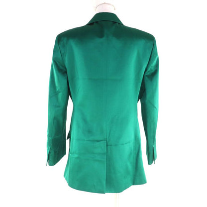 Gucci 22aw 686441 100% Silk Double Breasted Jacket Outerwear Green 44 Made in