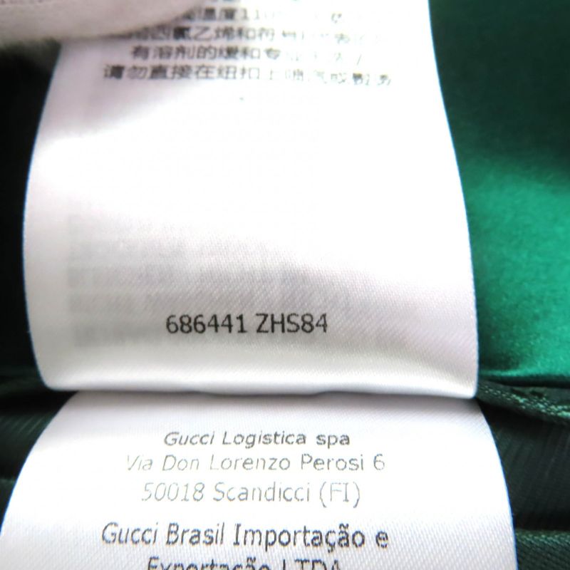 Gucci 22aw 686441 100% Silk Double Breasted Jacket Outerwear Green 44 Made in