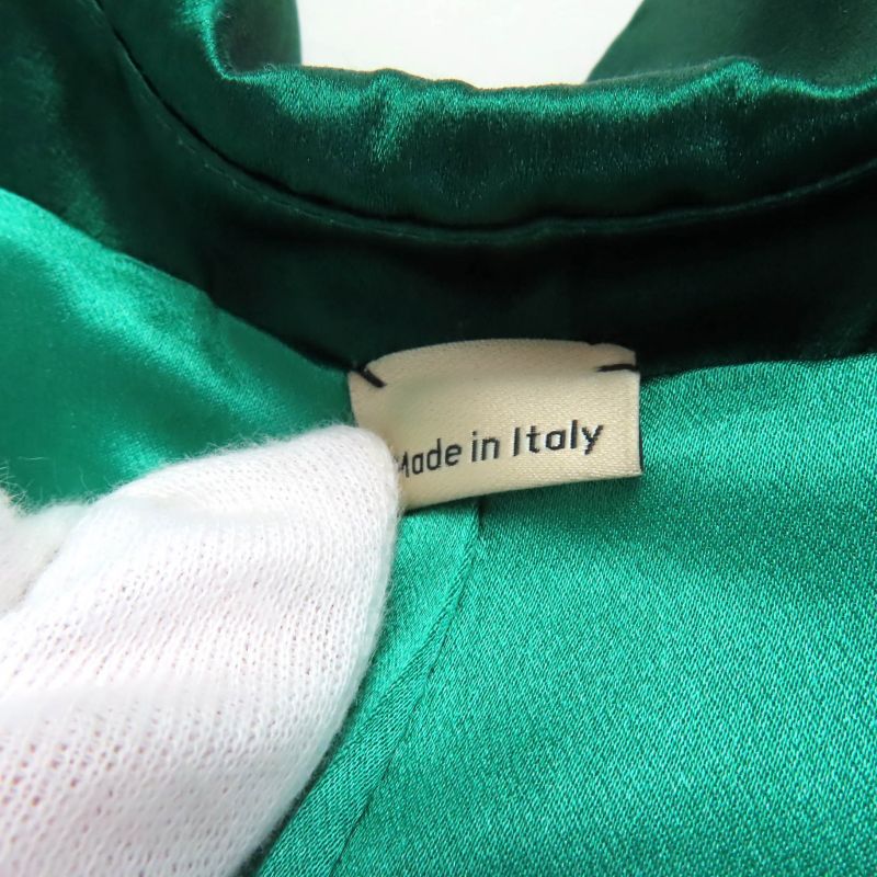 Gucci 22aw 686441 100% Silk Double Breasted Jacket Outerwear Green 44 Made in