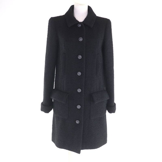 Chanel P62079 Lined with 100% Silk Tweed Coat with Coco Mark Buttons Wool Coat