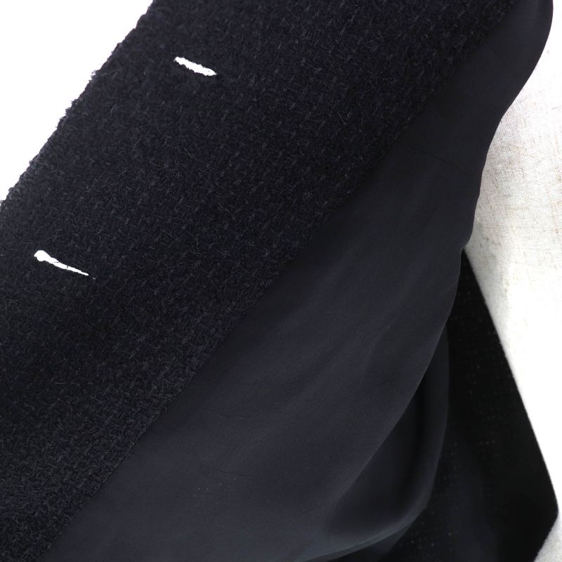 Chanel P62079 Lined with 100% Silk Tweed Coat with Coco Mark Buttons Wool Coat