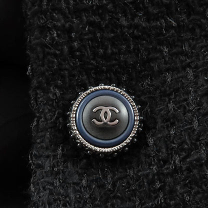 Chanel P62079 Lined with 100% Silk Tweed Coat with Coco Mark Buttons Wool Coat
