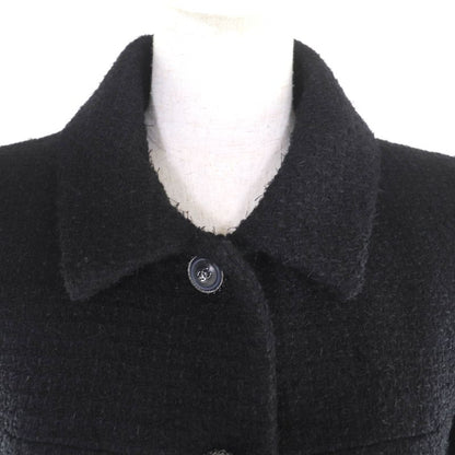 Chanel P62079 Lined with 100% Silk Tweed Coat with Coco Mark Buttons Wool Coat