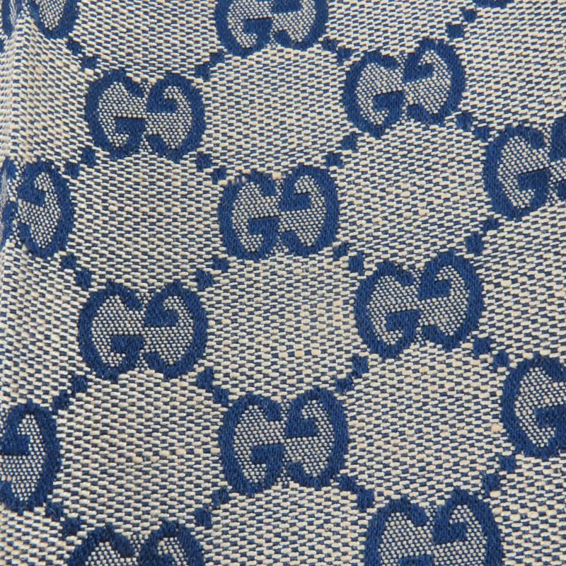 Gucci 786389 Linen Blend GG Jacquard Center Press Pants Beige Navy 36 Made in