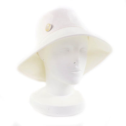 Hermes Gaelle Hemp Cotton Blend Hat Bucket Hat White 58 Made in France Genuine