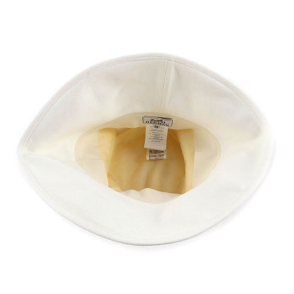 Hermes Gaelle Hemp Cotton Blend Hat Bucket Hat White 58 Made in France Genuine