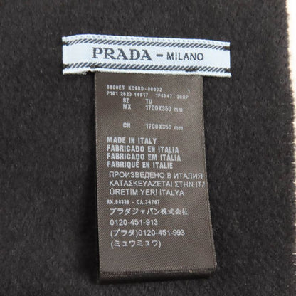 Prada 2023 1fs047 Silk Cashmere Blend Fringe Scarf with Triangle Logo Plate