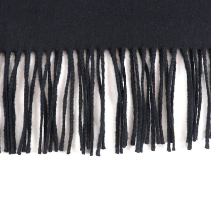 Prada 2023 1fs047 Silk Cashmere Blend Fringe Scarf with Triangle Logo Plate