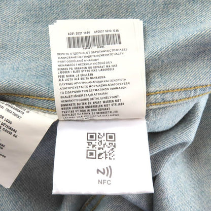 Prada 22ss Gfc037 Organic Denim Shirt 100% Cotton Navy Damaged Short Sleeves