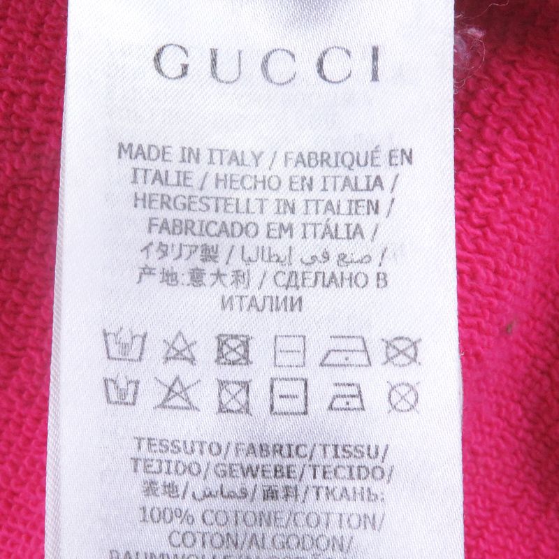 Good Quality ?Gucci 563972 Gucci Band Logo Print Embroidered Sweatshirt Pink L