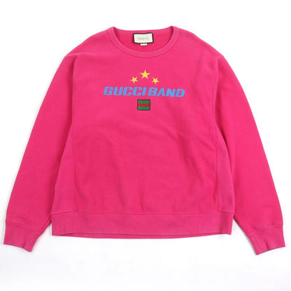 Good Quality ?Gucci 563972 Gucci Band Logo Print Embroidered Sweatshirt Pink L