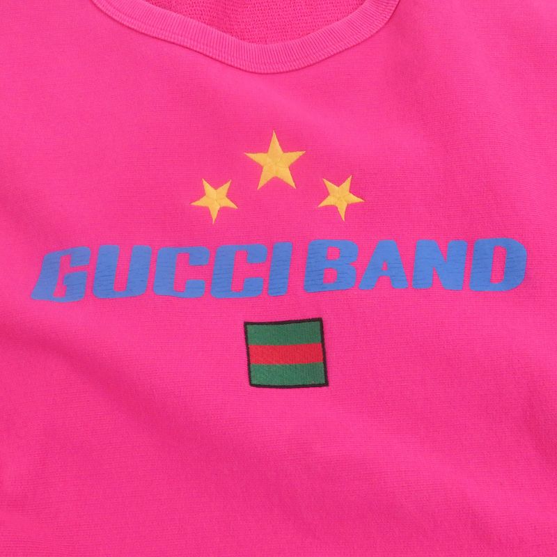 Good Quality ?Gucci 563972 Gucci Band Logo Print Embroidered Sweatshirt Pink L
