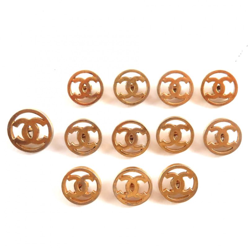 Good Quality? Chanel Vintage Coco Mark 1 Large 11 Small Total 12 Pieces Button