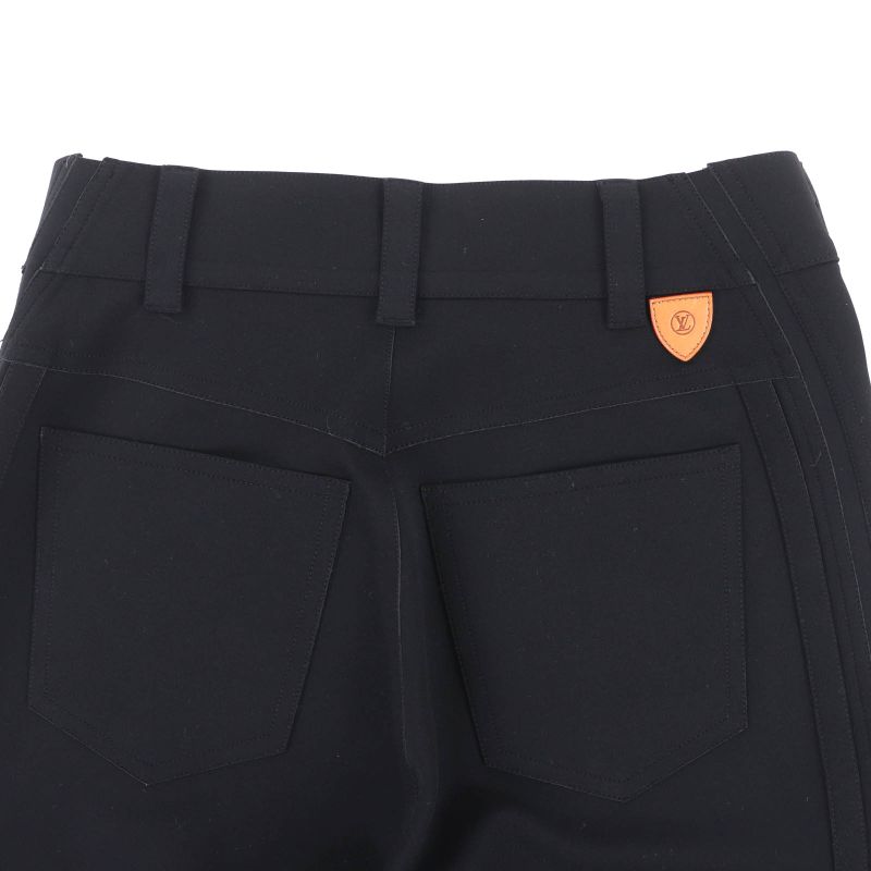 Louis Vuitton Flpx78nhy LV Logo Patch Flared Pants Track Pants Black 36 Made