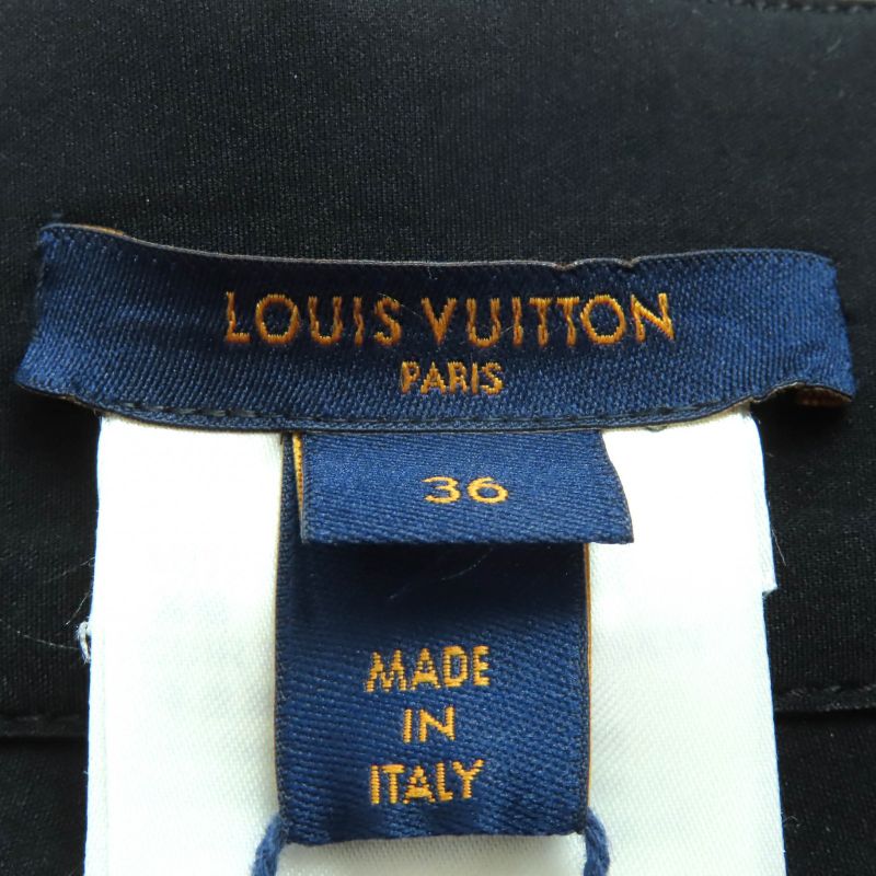 Louis Vuitton Flpx78nhy LV Logo Patch Flared Pants Track Pants Black 36 Made