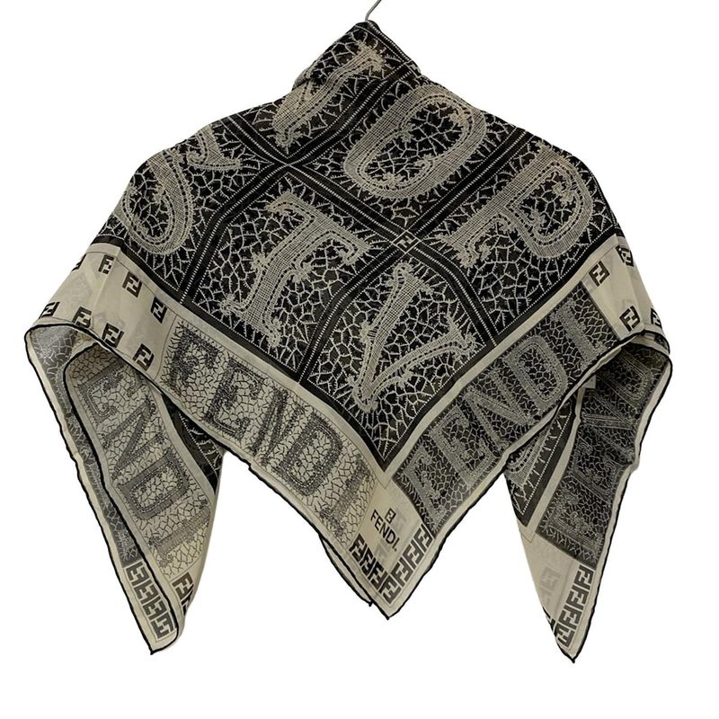 Fendi Scarf - Black and Beige Lace