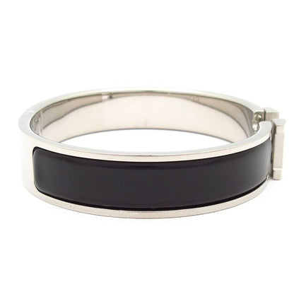 Hermes Bangle Excellent Condition Click H Silver X Black X White