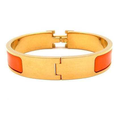 Hermes Bangle Click H Gold and Orange