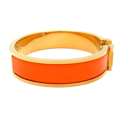 Hermes Bangle Click H Gold and Orange