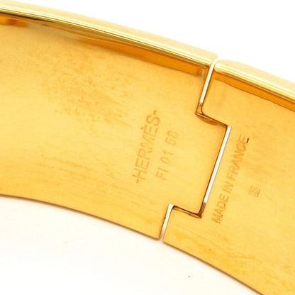 Hermes Bangle Click Clack H Gold and White