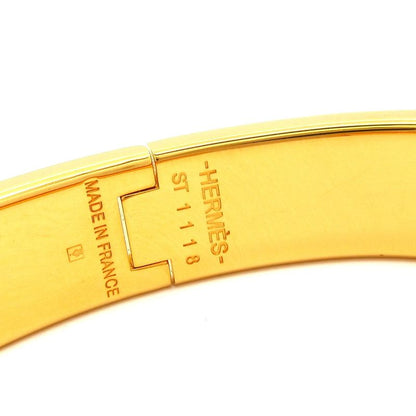 Hermes Bangle Click H Gold and Salmon Pink