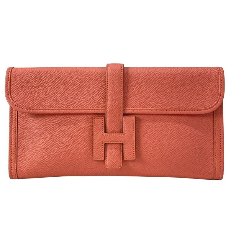 Hermes Clutch Bagexcellent Condition Gijeran Flamingo