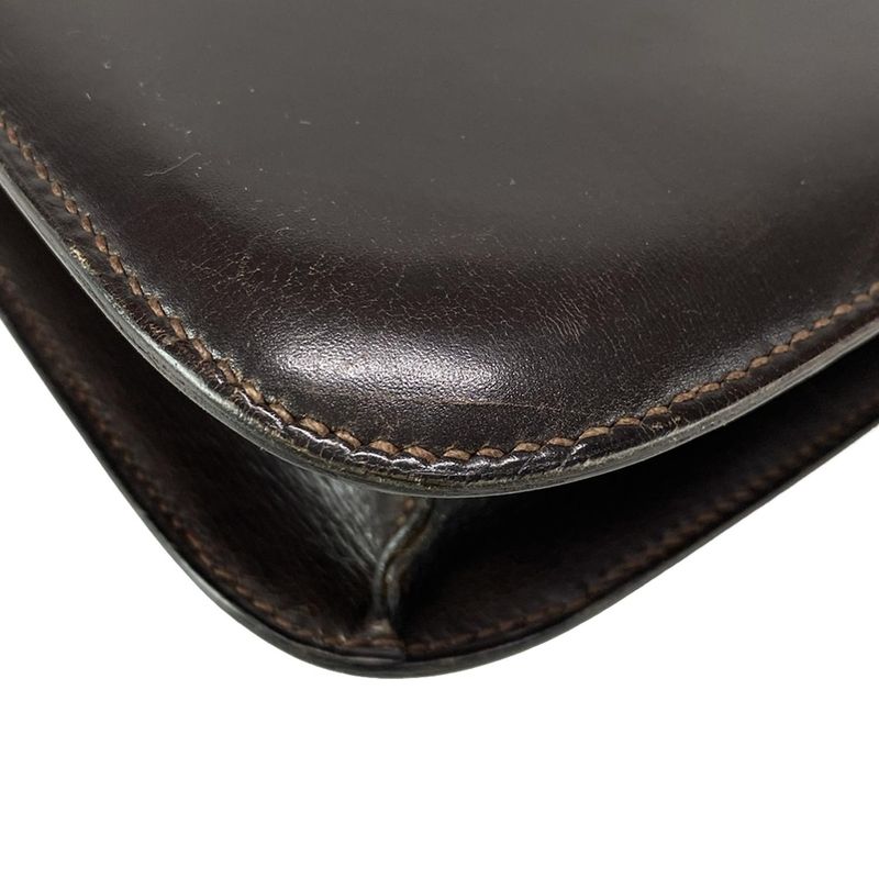 Hermes Shoulder Bag Constance 23 Dark Brown Gold Hardware