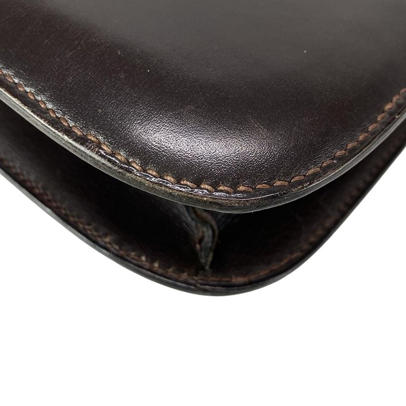 Hermes Shoulder Bag Constance 23 Dark Brown Gold Hardware