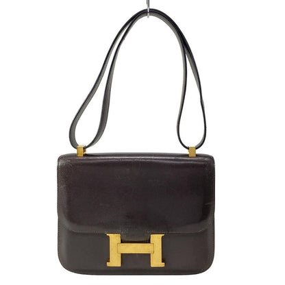 Hermes Shoulder Bag Constance 23 Dark Brown Gold Hardware