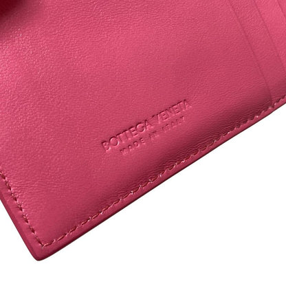 Bottega Veneta Coin Case Maxi Intrecciato Pink with Card Slots Leather