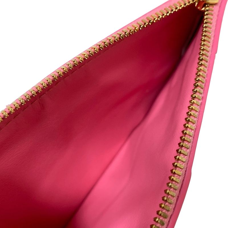 Bottega Veneta Coin Case Maxi Intrecciato Pink with Card Slots Leather