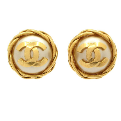 Chanel Earring Coco Mark Gold and Ivory