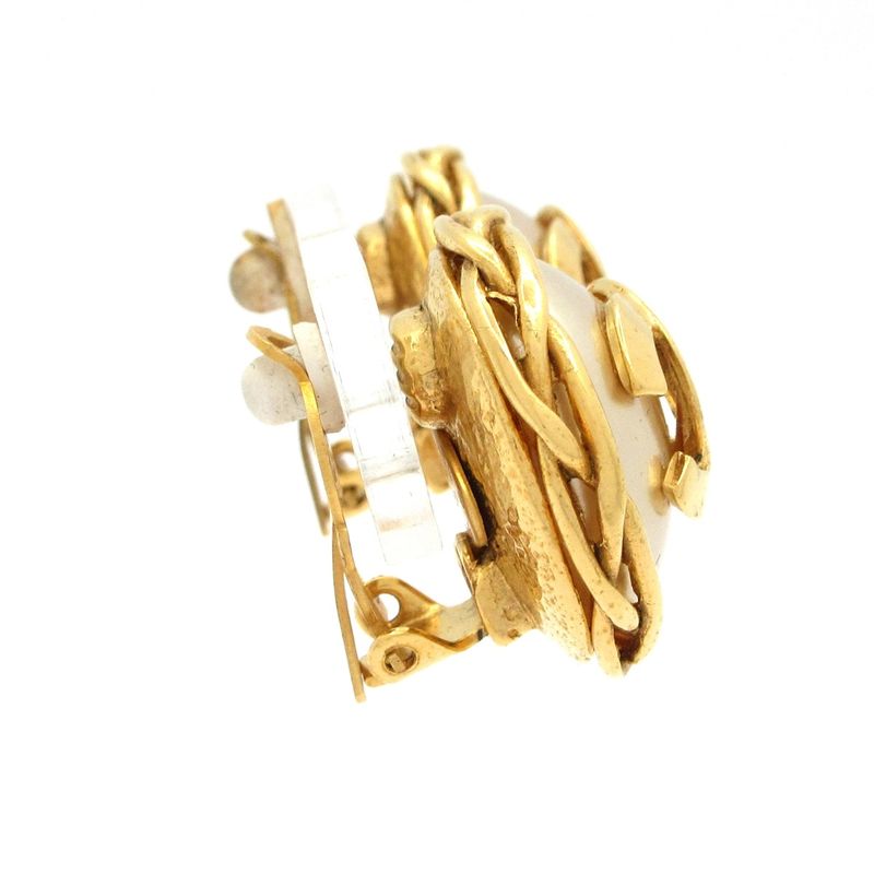 Chanel Earring Coco Mark Gold and Ivory