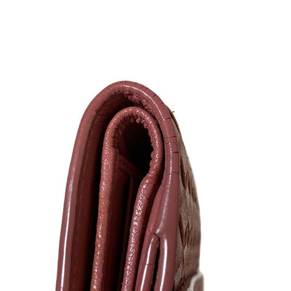 Bottega Veneta W Hook Wallet in Intrecciato Red Leather