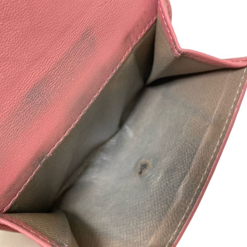 Bottega Veneta W Hook Wallet in Intrecciato Red Leather