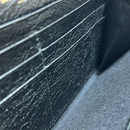 Balenciaga Long Wallet Classic Continental Zip 253036 Black and Light Blue