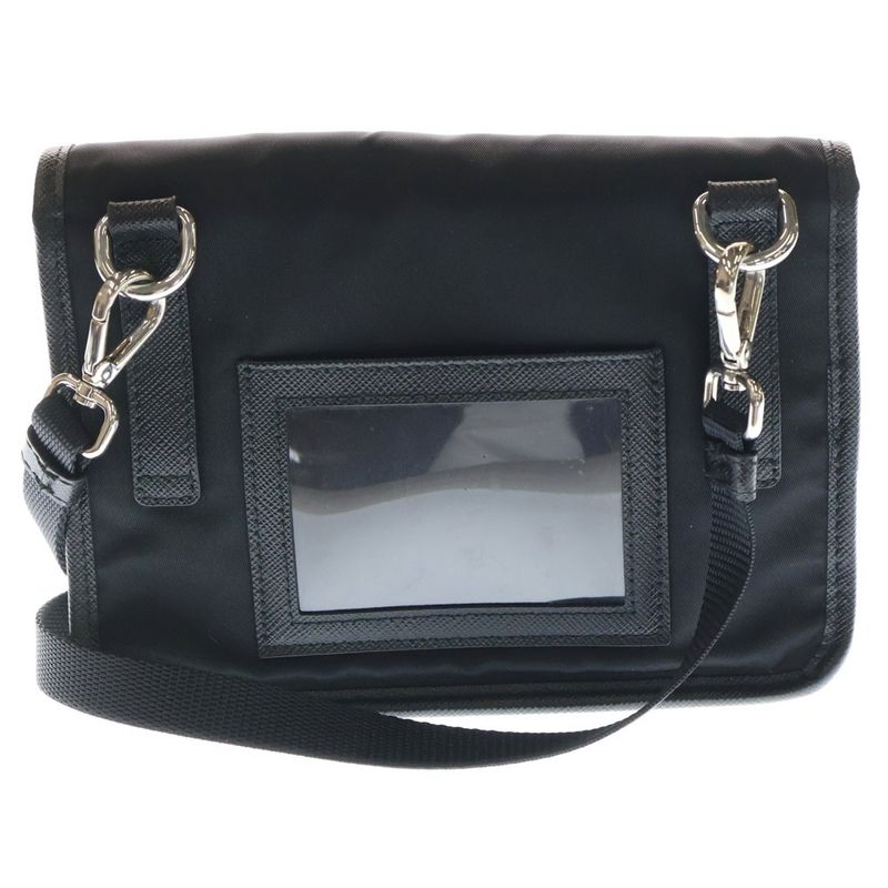 Prada Re Nylon Tessuto+saffiano Shoulder Bag Nylon Saffiano Black