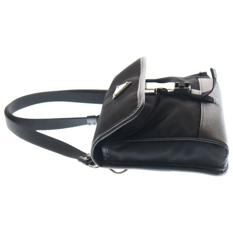 Prada Re Nylon Tessuto+saffiano Shoulder Bag Nylon Saffiano Black