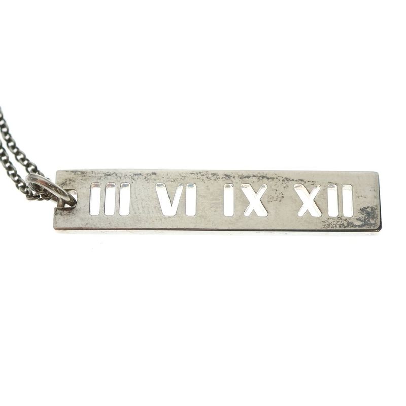 Tiffany & Co Atlas Bar Necklace Pendant Chain in 925 Silver