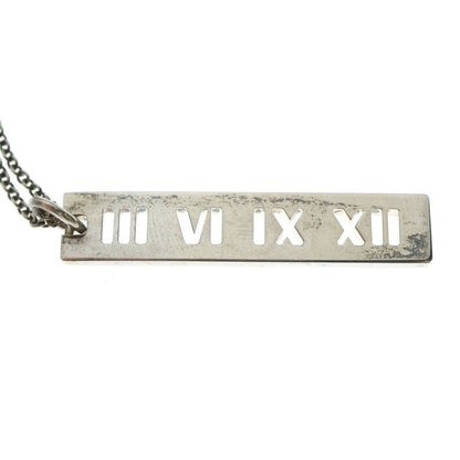Tiffany & Co Atlas Bar Necklace Pendant Chain in 925 Silver