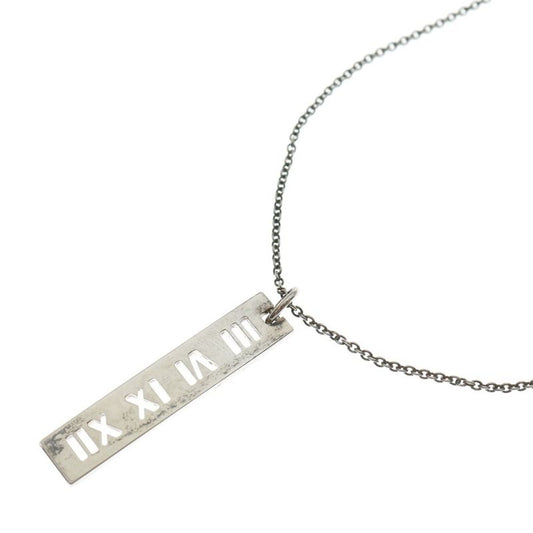 Tiffany & Co Atlas Bar Necklace Pendant Chain in 925 Silver