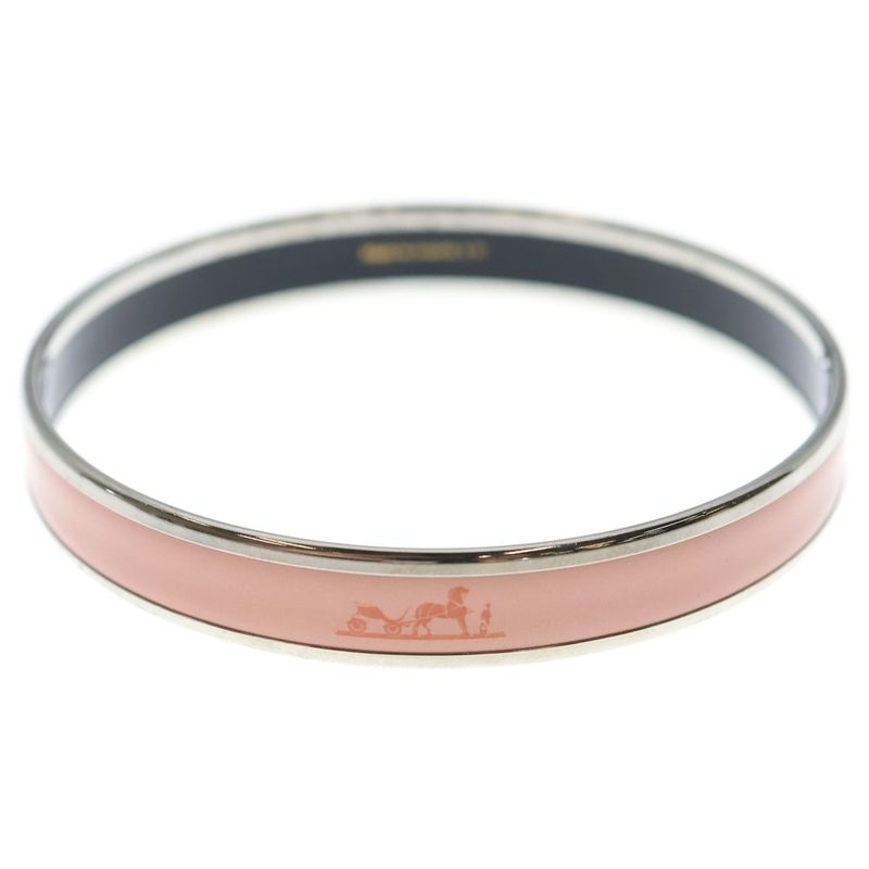Hermes Emile PM Bangle Bracelet Pinkblacksilver GP