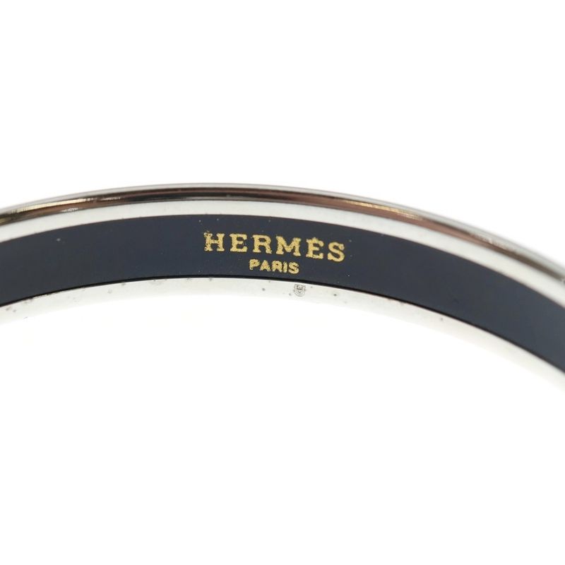 Hermes Emile PM Bangle Bracelet Pinkblacksilver GP