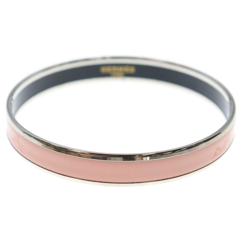 Hermes Emile PM Bangle Bracelet Pinkblacksilver GP