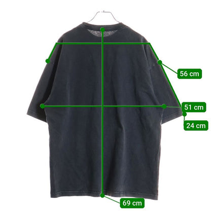 Balenciaga Front Lame Logo Print Crewneck Short-Sleeved T-Shirt Cut and Sewn