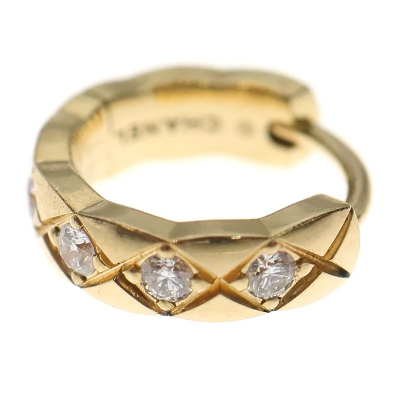 Chanel Coco Crush Collection Single Mini Hoop Earrings 18k Yellow Gold Yellow